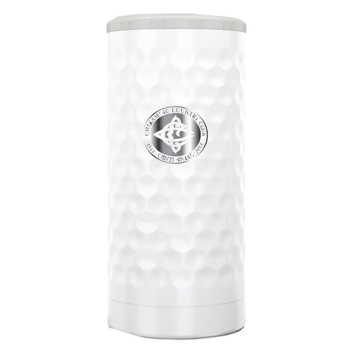 WHITE GOLF DIMPLE SIC SLIM CAN COOLER